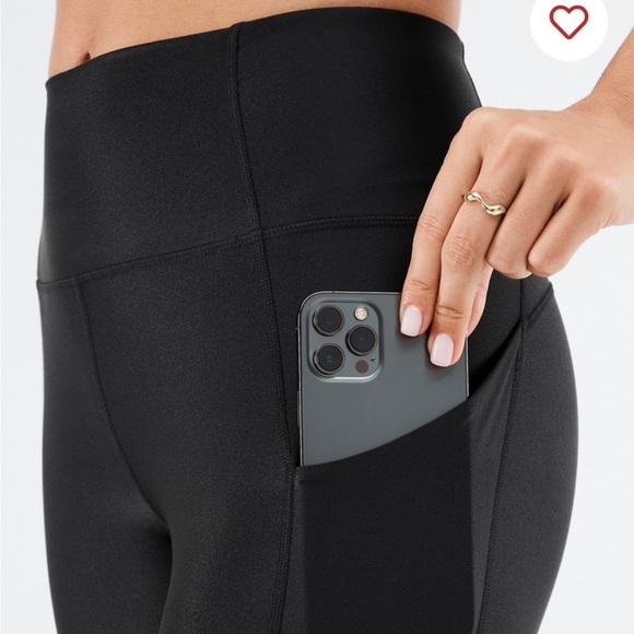 Fabletics oasis shine high waisted pocket seven eights leggings, new - Picture 2 of 7